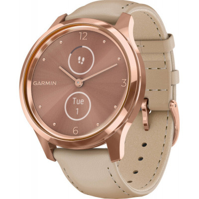 Garmin vivomove Luxe Rose Gold-Beige Leather (010-02241-21)