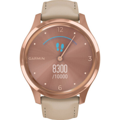 Garmin vivomove Luxe Rose Gold-Beige Leather (010-02241-21)