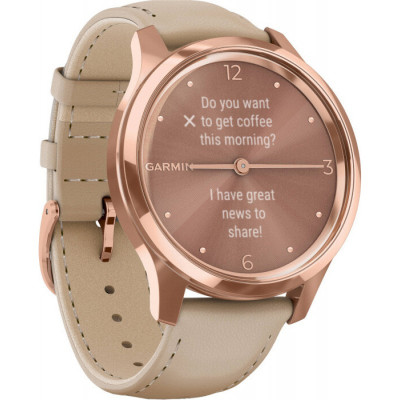 Garmin vivomove Luxe Rose Gold-Beige Leather (010-02241-21)