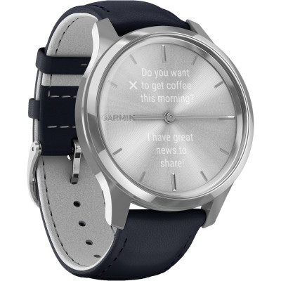 Garmin vivomove Luxe Silver-Blue Leather (010-02241-20)