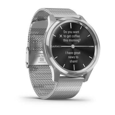 Garmin Vivomove Luxe Silver Stainless Steel w. Silver Milanese B. (010-02241-03)