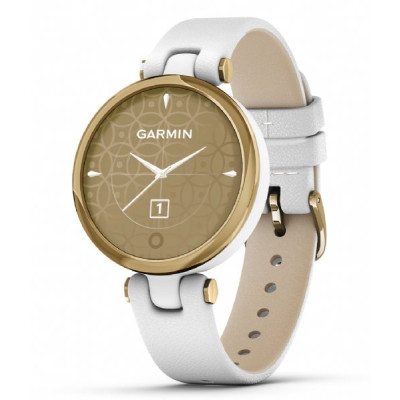 Garmin Lily Light Gold Bezel with White Case и Italian Leather Band (010-02384-B3)