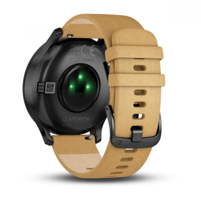 Garmin VIVOMOVE HR PREMIUM ONYX BLACK WITH TAN SUEDE BAND ONE-SIZE (010-01850-00)