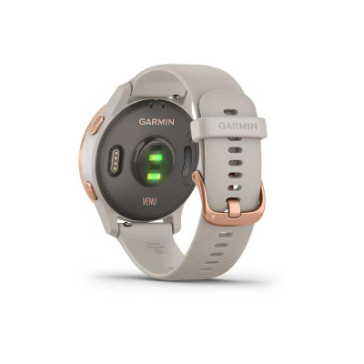 Garmin Venu Rose Gold Stainless Steel Bezel w. Light Sand and Silicone B. (010-02173-23/22/21)