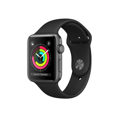 Apple Watch Series 3 GPS 42mm Space Gray with Black Sport Band (MTF32)