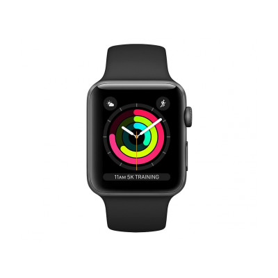 Apple Watch Series 3 GPS 38mm Space Gray with Black Sport Band (MTF02)