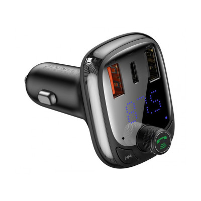 Baseus S-13 Bluetooth FM Launcher 2USB + Type-C - Black (CCTM-B01)