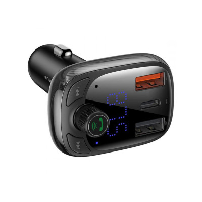 Baseus S-13 Bluetooth FM Launcher 2USB + Type-C - Black (CCTM-B01)