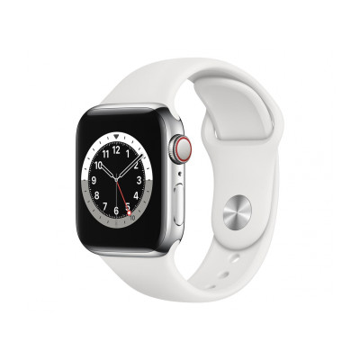 Apple Watch 6 40/Silver Steel/White Sport LTE (M06T3WB/A)