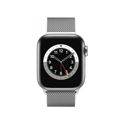 Apple Watch Series 6 GPS + Cellular 40mm Silver Stainless Steel Case w. Silver Milanese L. (M02V3)