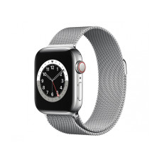 Apple Watch Series 6 GPS + Cellular 40mm Silver Stainless Steel Case w. Silver Milanese L. (M02V3)