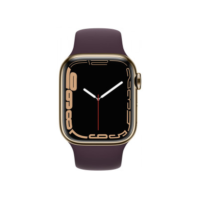 Apple Watch 7 41/Gold Steel/Dark Cherry Sport LTE (MKHY3WB/A)