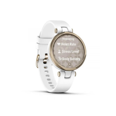 Garmin Lily Cream Gold Bezel with White Case and Silicone Band (010-02384-10)