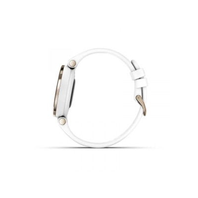 Garmin Lily Cream Gold Bezel with White Case and Silicone Band (010-02384-10)