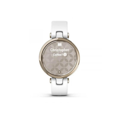 Garmin Lily Cream Gold Bezel with White Case and Silicone Band (010-02384-10)