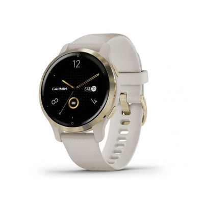 Garmin Venu 2S Light Gold Stainless Steel Bezel with Light Sand Case and Silicone Band (010-02429-01/11)