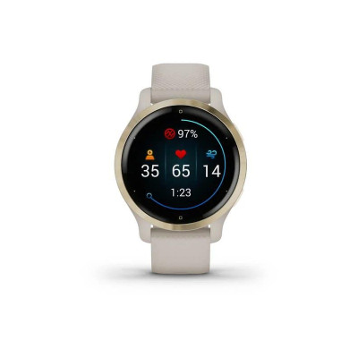 Garmin Venu 2S Light Gold Stainless Steel Bezel with Light Sand Case and Silicone Band (010-02429-01/11)