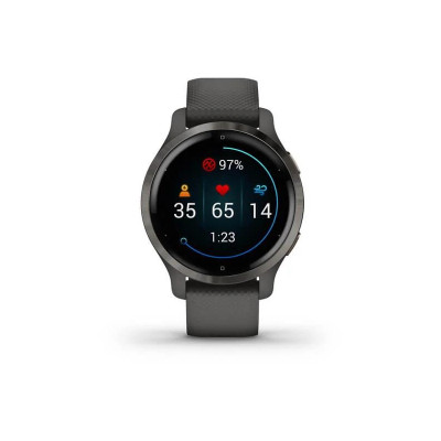 Garmin Venu 2S Slate Bezel with Graphite Case and Silicone Band (010-02429-10)