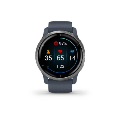 Garmin Venu 2 Silver Bezel with Granite Blue Case и Silicone Band (010-02430-10/00)