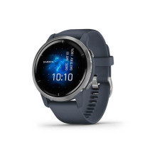 Garmin Venu 2 Silver Bezel with Granite Blue Case and Silicone Band (010-02430-10/00)