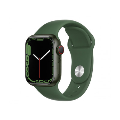 Apple Watch Series 7 GPS + Cellular 41mm Green Aluminum Case with Clover Sport Band (MKH93)