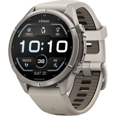 Garmin Fenix 9 Pro 43mm Titanium with Fog Gray/Dark Sandstone Silicone Band (010-04335-85/86) 