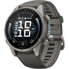 Garmin Fenix 9 43mm Titanium with Pebble Gray Silicone Band (010-04761-10/11)