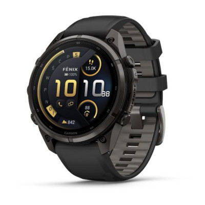 Garmin Fenix 9 Pro inReach 47mm Carbon Gray DLC Titanium w. Black/Pebble Gray Silicone B. (010-04336-10/11) 