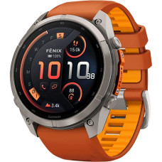 Garmin Fenix 9 Pro inReach 47mm Titanium with Autumn Orange/Spark Orange Silicone Band (010-04336-00/01)