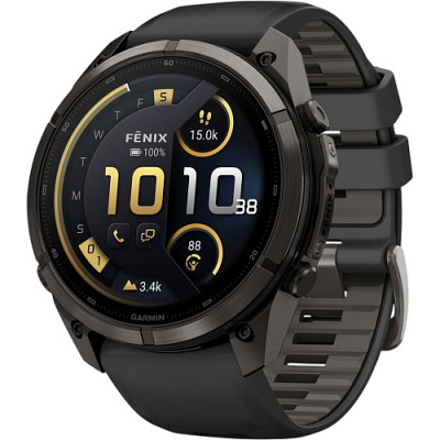 Garmin Fenix 9 Pro inReach 51mm Carbon Gray DLC Titanium w. Black/Pebble Gray Silicone B. (010-04337-10/11) 