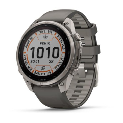 Garmin Fenix 9 Pro inReach Solar 47mm Titanium with Pebble Gray/Silver Gray Silicone Band (010-04338-00/01)