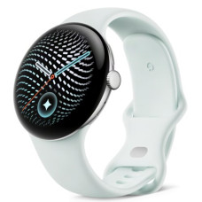 Google Pixel Watch 5 45mm Wi-Fi Polished Silver Aluminum case / Fog Active Band