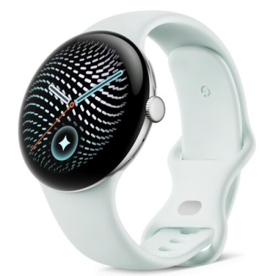 Google Pixel Watch 5 45mm Wi-Fi Polished Silver Aluminum case / Fog Active Band