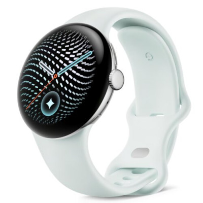 Google Pixel Watch 5 41mm Wi-Fi Polished Silver Aluminum case / Fog Active Band