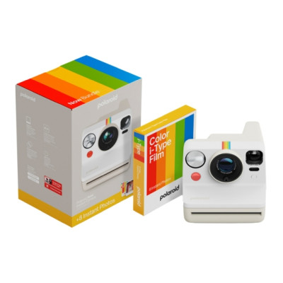 Polaroid Now Gen 3 Pebble White + Color Film Bundle (8 photos) (6573)