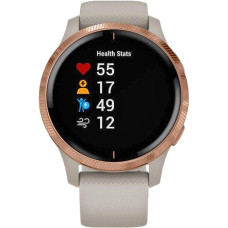 Garmin Venu Rose Gold Stainless Steel Bezel w. Light Sand and Silicone B. (010-02173-23/22/21)