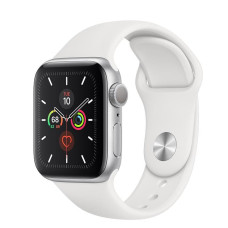 Apple Watch Series 5 GPS 40mm Silver Aluminum w. White b.- Silver Aluminum (MWV62)