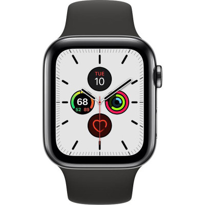 Apple Watch Series 5 LTE 44mm Space Black Steel w. Black b.- Space Black Steel (MWW72/MWWK2)