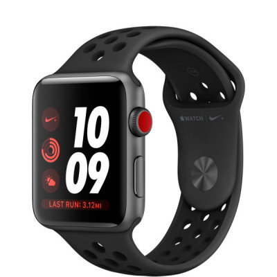 Apple Watch Nike+ Series 3 GPS + Cellular 38mm Space Gray Aluminum w. Anthracite/BlackSport B. (MQL62)