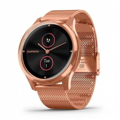  Garmin Vivomove Luxe 18K Rose Gold PVD Stainless Steel w. Rose Gold Milanese B. (010-02241-24)