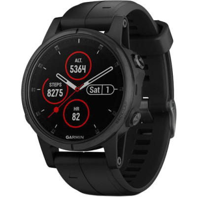 Garmin Fenix 5S Plus Sapphire Black with Black Band (010-01987-03/010-01987-02)