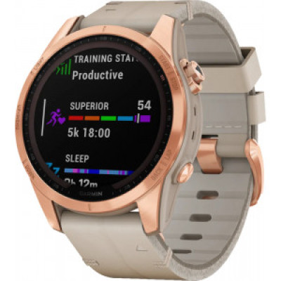 Garmin Fenix 7S Sapphire Solar Rose G. Titanium w. Limestone L. Band (010-02539-35) 