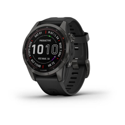 Garmin Fenix 7S Sapphire Solar Carbon G. DLC Titanium w. Black Band (010-02539-24/25)