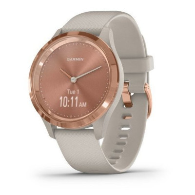 Garmin Vivomove 3s Rose Gold Stainless Steel Bezel w. Light Sand and Silicone B. (010-02238-02)