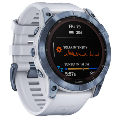 Garmin Fenix 7X Sapphire Solar M Blue DLC Titanium w. Whitestone Band (010-02541-14/15)