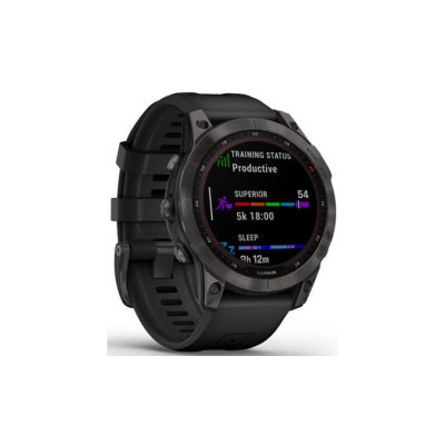 Garmin Fenix 7 Sapphire Solar Carbon Gray DLC Titanium with Black Band (010-02540-20/21)