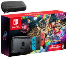 Nintendo Switch with Neon Blue і Neon Red Joy-Con + Mario Kart 8 Deluxe