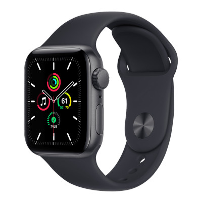 Apple Watch SE GPS 44mm Space Gray Aluminum Case with Midnight Sport Band (MKQ63) 