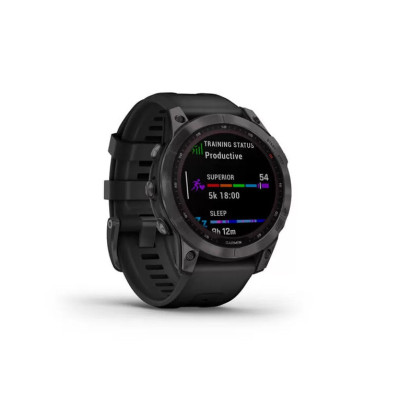  Garmin Fenix 7 Sapphire Solar Black DLC Titanium with Black Band (010-02540-35)