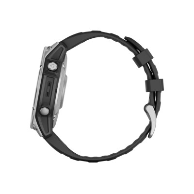 Garmin Fenix E 47mm AMOLED Stainless Steel with Black Silicone Band (010-03025-02/00)